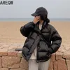 Women Puffer Jacket Autumn Winter Parkas Pink Black White 211018