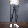 ブランド服夏の男性のジーンズ綿のデニムヒップホップハーレムパンツジョガーストリートウェアスリムグレーパンツホムレハーレムズボン男性211104