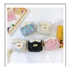 Messager de princesse avec nœud en perles pour enfants, petit sac carré à bandoulière pour bébé fille, sac à dos tendance, cadeau pour enfants, nouvelle collection