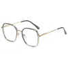 Solglasögon Oversized Gradient Metal Big Frame Square Anti-Blue Light Färdigläsning Glasögon Kvinnor Prescription Eyewear Optical Glasögon