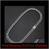 Chaîne glacée pour hommes Hip Hop Bijoux Collier Bracelets Or Rose Argent Miami Chaînes à maillons cubains Collier Xsnvl 2Elbn