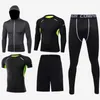 Herrspårar 5 datorer/Set Sports Tracksuit Men Compression Suit Gym Fitnesskläder som körs Jogging Training Workout Breatout Sport W