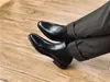 Vintage Stil El Yapımı İtalya Çizmeler Erkekler İnek Deri Kare Toe Örgün İş Ayakkabıları Chelse Erkek Patik