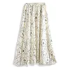 Surmiitro wiosna lato moda szyfonowa długa spódnica Koreańska elegancka wysoka talia plisowana biali maxi spódnica 210315