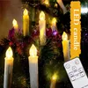 Светодиодные электронные свечи света Бесплатущая вспышка с таймером Пульт дистанционного управления Рождественская елка свеча присоски окна свечи домашнего декора 210702