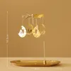 Bougeoir rotatif en métal européen plateau romantique noël cerf carrousel chandelier décoration de la maison Art cadeau