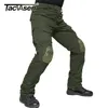 TACVASEN Hommes Pantalon Militaire Avec Genouillères Airsoft Pantalon Cargo Tactique Soldat De L'armée Pantalon De Combat Pantalon Paintball Vêtements 211110