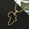 Colliers pendentif en acier inoxydable carte africaine collier à la mode de la chaîne du continent africain bijoux 1393279