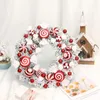 装飾的な花の花輪の花輪40cmの花輪のドアぶら下がっている小道具キャンディー装飾の装飾クリスマスツリーのアクセサリー秋O2R2