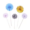 4 Pcs / lot Mini Fan De Papier Gâteau Topper Cupcake Toppers Enfants Fête D'anniversaire Baby Shower Gâteau Décoration Drapeaux Faveur De Mariage Fournitures Y200618