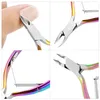 Beauty Spa 5 PCS Manucure Ensemble Outils Colorful En Acier Inoxydable Pushers Pushers Ciseaux Nail Art Outil