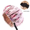 Moda Kobiety Satin Night Sleep Cap Cap Caps Pielęgnacja Pielęgnacji Włosów Czapka Śpiąca Kapelusz Głowy Pokrywa Elastyczna Chemo Cap Drukowane Turban