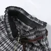 Vintage Plaid plissé jupes longues hiver femmes Punk Rock coréen jupe en laine avec ceinture hiver Streetwear taille haute jupe Midi 210310