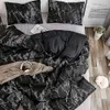 Nordic Modern Style Marmor Mönster Tryckt Duvet Skal med kuddebäddsäng Set Dubbel full Queen King size Bed 5 färger