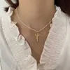 Amaiyllis 925 Sterling Silver 18k Gold Angel necklace Freshwater Pearl Clavicle Necklace Pendants For Women Jewelry