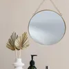 Miroirs Creative Ronde Suspendue Miroir Moderne Encadrée Salle De Bains Croisière Pour La Maison El (Doré)