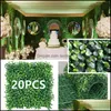 Fleurs décoratives couronnes fournitures de fête de fête maison jardin 20 pièces plantes artificielles herbe mur toile de fond mariage buis haie panneaux pour