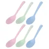 Spoons 6pcs Wheat Straw Child Anti-scald Plastic Soup Spoon Tableware For Home Restaurant (Random Color)