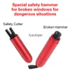 Glasfönster Breaker Life-Saving Escape Car Emergency Tool Portable SeaS Belt Cutter Safety Hammer Fjädertyp