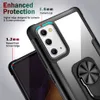 Magnetische ringhouder Armor Shockproof Cases voor Samsung Galaxy Note 20 Ultra S20 FE LET OP 10 PLUS TRANSPARANTE ACRYLIC ACCLE COVER