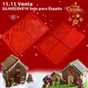 SILIKOLOVE 2 Pz/set Natale 3D Casa di Pan di Zenzero Stampo in Silicone Fai da Te Cottura Torta al Cioccolato Stampo Biscotti Biscotto Bakeware Strumenti 211110