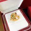 Panthereシリーズビッグリングラグジュアリーブランド公式再現クラシックスタイルトップクオルクオリティ18 K GILDED CHEETAH RINGS 5AブランドデザインN232U