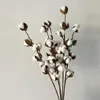 Decorative Flowers & Wreaths Flone Dried Flower Cotton Branch 6 Head Long Simulation Tree Home Wedding Decor Artificial