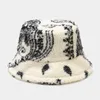 Automne hiver laine d'agneau fleurs seau chapeaux femmes fille mode extérieure chaud moelleux velours pêcheur casquette Bob dames voyage Panama