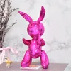 Balloon Konijn Art Figurine Craft Shiny Ballon Dog Standbeeld Home Decoratie Accessoires Xmas Gift Resin Crafts T200619