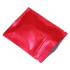 100Pcs Glossy Red Zip Lock Mylar Foil Bag Tear Notch Heat Grip Seal Reclosable Food Coffee Bean Candy Storage Package Pouches