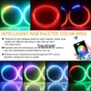 Niscarda Angel Eyes Multi-Color RGB LED Halo Anéis Luzes Dinâmicas Sinal de Transformação De Fluxo Dinâmico Running Lâmpada Para Carro Farol