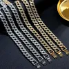 Chaines Punk Iced Out Crystal Cuban Link Chain Colliers For Women Men Men Silver Color Couleur Chunky Fashion Hip Hop Jewelry1190830