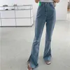Yedinas vintage dames jeans hight taille broek casual los breed poot vriendje voor streetwear denim pant 210527