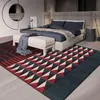 Teppiche Roter geometrischer Spleißteppich für Wohnzimmer Rechteck Schlafzimmer Nachttisch Bodenmatte Rutschfester Salonbereich Teppich Kinder