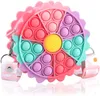 Sunflower Silicone Push It Bubble Coin Purse Shoulder Bag Crossboday Stress Reliver Squeeze Wallet Storage Bags Squishy Funny Christmas Gifts