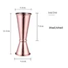 Stainless Steel Double Head Measuring Wine Glass Ounce Cup Wine Measure Device Cocktail Bartender Black Gold Copper Electroplating Color XG0308