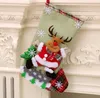 Julgran Strumpor Snögubbe Elk Mönster Santa Claus Present Candy Sock Bag Hängsmycke Xmas Dekoration Träd Hängande Strumpor Sn2945