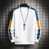 Long Sleeve Harajuku Sweatshirts Men New Fashion 6 Color Hoodie Mens Casual O-Neck Patchwork Sweatshirt for Young Men 201113