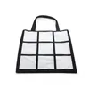 Sublimation Gitter-Taschen-Tasche leerweiß-DIY-Wärmeübertragung Einkaufstasche 9 Panels Tuch Frabic wiederverwendbarer Aufbewahrungsgeschenkbeutel Handtasche 591