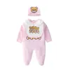 Spädbarns tecknad björn babykläder tjejboys långärmad pappa mamma baby rompers babygrow sleepsuits baby romper 018 månader 2108241994674