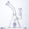 Narghilè inebrianti da 5,7 pollici Doccia Perc Tubi dell'acqua Giunto femmina da 14 mm con ciotola Olio Dab Rigs Becher Bong in vetro