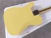 Guitarra elétrica do corpo amarelo, com pickguard de pérola vermelha, maple fretboard, hardware cromado, sistema de tremolo, fornecer serviços personalizados