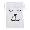 Storage Bags Multifunction Cotton Linen Bag Canvas Beamed Bear Pattern Laundry Toys Room Organizer 65x45cm