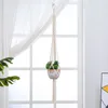 Cestas de cuerda colgantes para plantas de balcón de 100cm, decoraciones de jardín, macramé, cuerda hecha a mano, soporte para maceta, colgador de plantas y flores