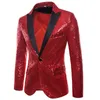 Costumes pour hommes Blazers Veste de costume pour hommes Performance Sequin Gold Stage Wine Party Robe Hôte Social Top 2021 Spring Clothes210e