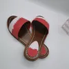 Zamknij Slipper Womens Kapcie 1A7TNC Letnie Płaskie Sandały Plaża Slajdy Panie Flip Flops Słomy Haftowane Buty Kwiatowe Chaussures But