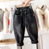 Jeans Jungen Schwarz Dicke Wam Winter Fleece Kinder Hosen Säugling Kleinkind Kinder Hosen Kleidung Für Baby Jungen Denim