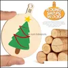 Christmas Decorations Festive & Party Supplies Home Garden 100Pcs Diy Wooden Balls Craft Decoration Hanging Tag 30Pcs Unfinished Wood Slices