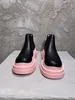 hermoso Botteg real Nuevo cuero de alta calidad para hombre botas con suela rosa Zapatos ~ tops botas de diseñador para hombre tamaño UE 38-45