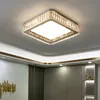 Moderne lumière luxe chambre ronde led cristal plafonnier simple maison nordique carré hall salon lampe